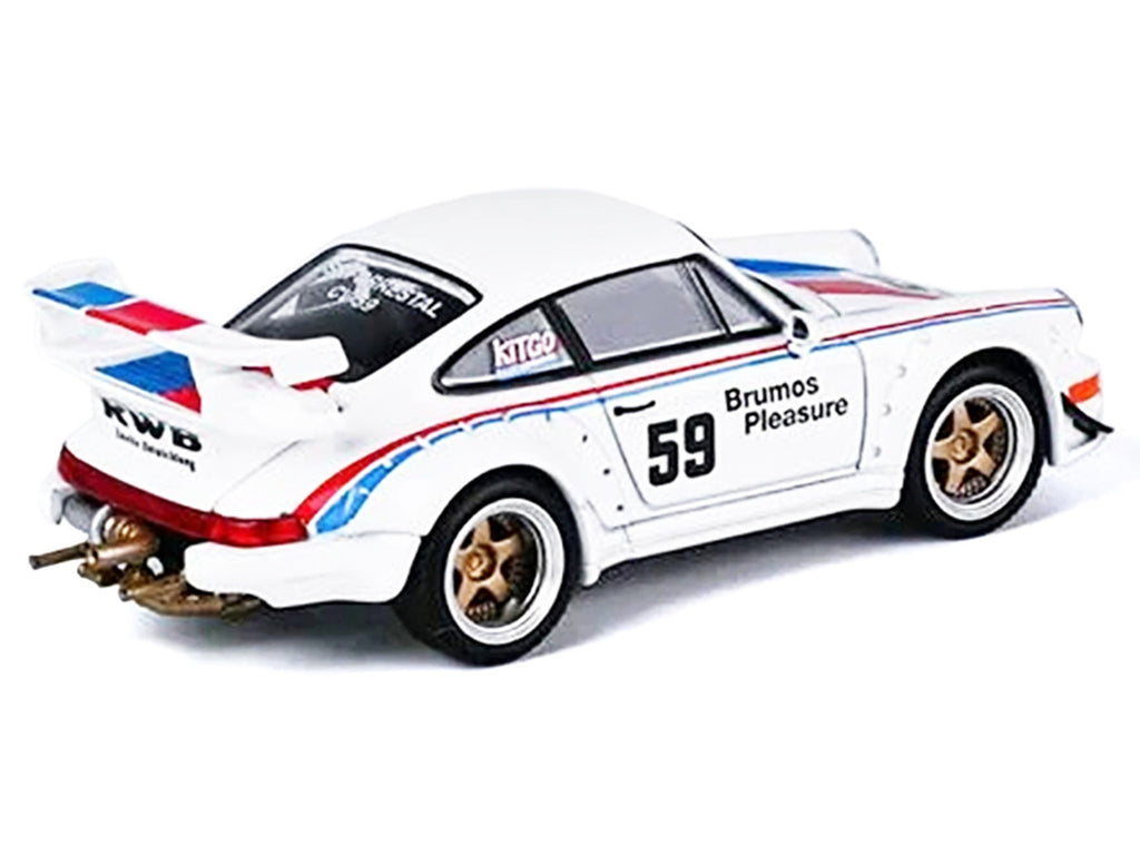 RWB 964 #59 "Brumos Pleasure" White with Red and Blue Stripes "KitGo Base" Series 1/64 Diecast Model Car by Model Model-2
