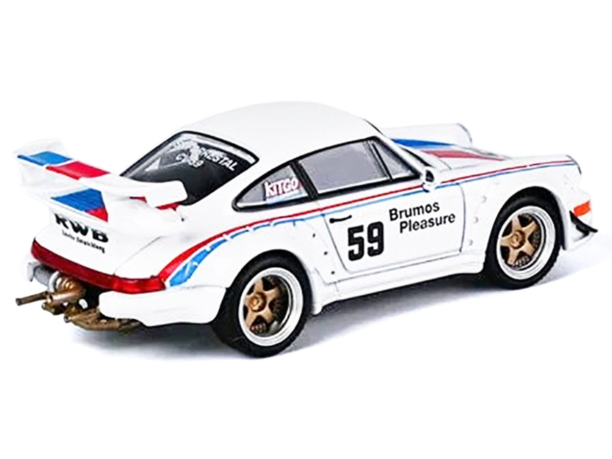 RWB 964 #59 "Brumos Pleasure" White with Red and Blue Stripes "KitGo Base" Series 1/64 Diecast Model Car by Model Model-2