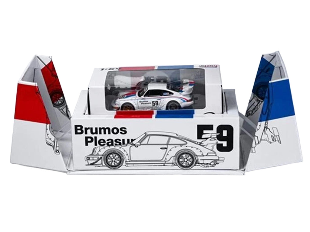 RWB 964 #59 "Brumos Pleasure" White with Red and Blue Stripes "KitGo Base" Series 1/64 Diecast Model Car by Model Model-3