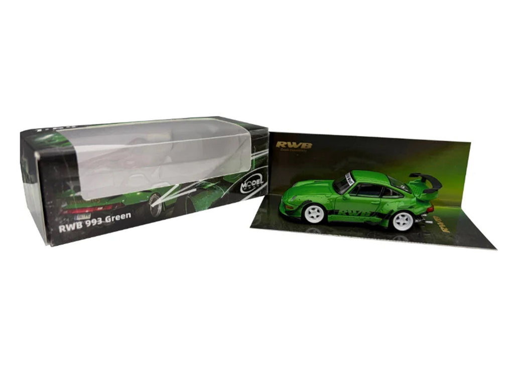 RWB 993 Green with Black Stripes 1/64 Diecast Model Car by Model Model-0