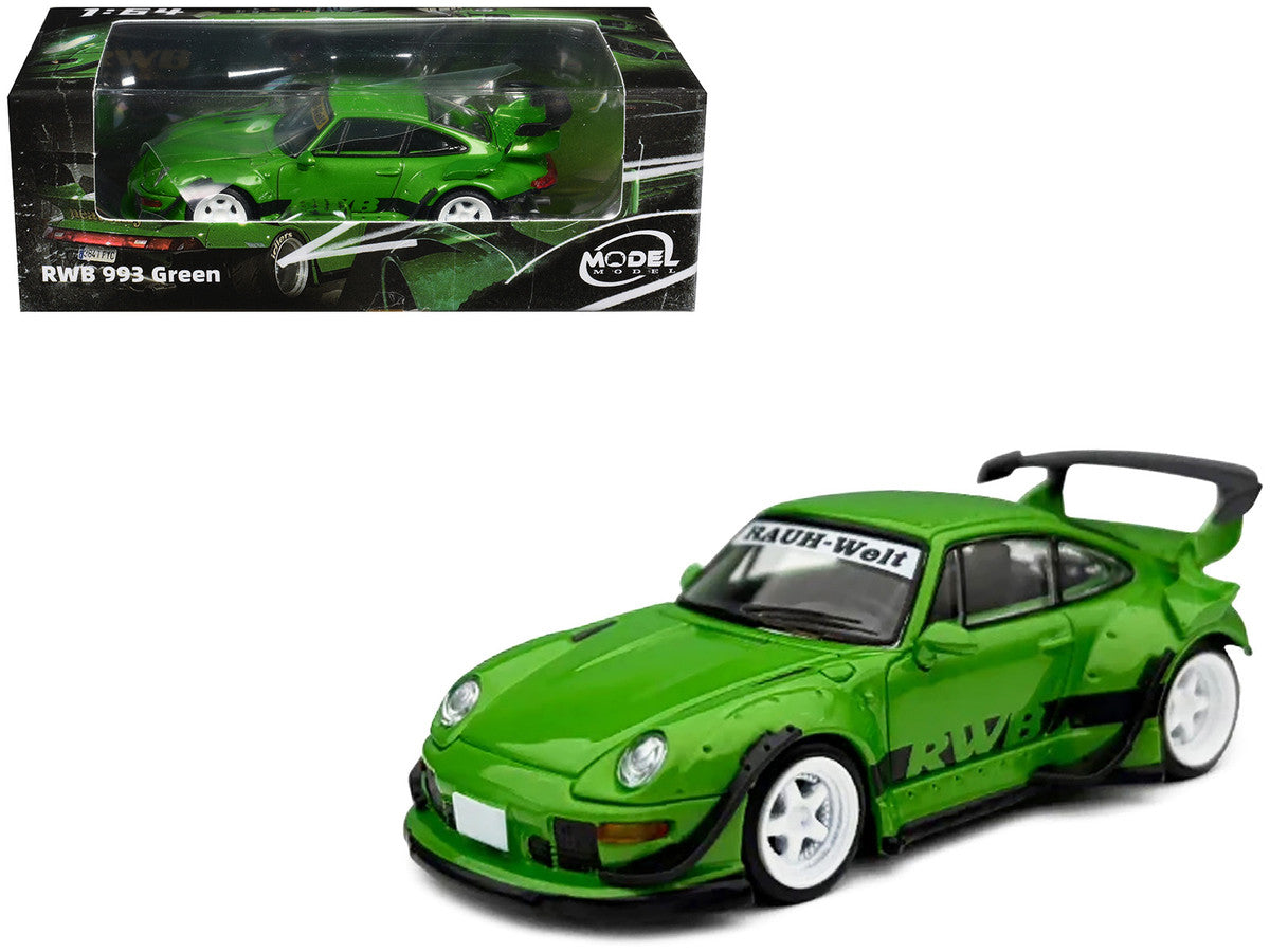 RWB 993 Green with Black Stripes 1/64 Diecast Model Car by Model Model-4