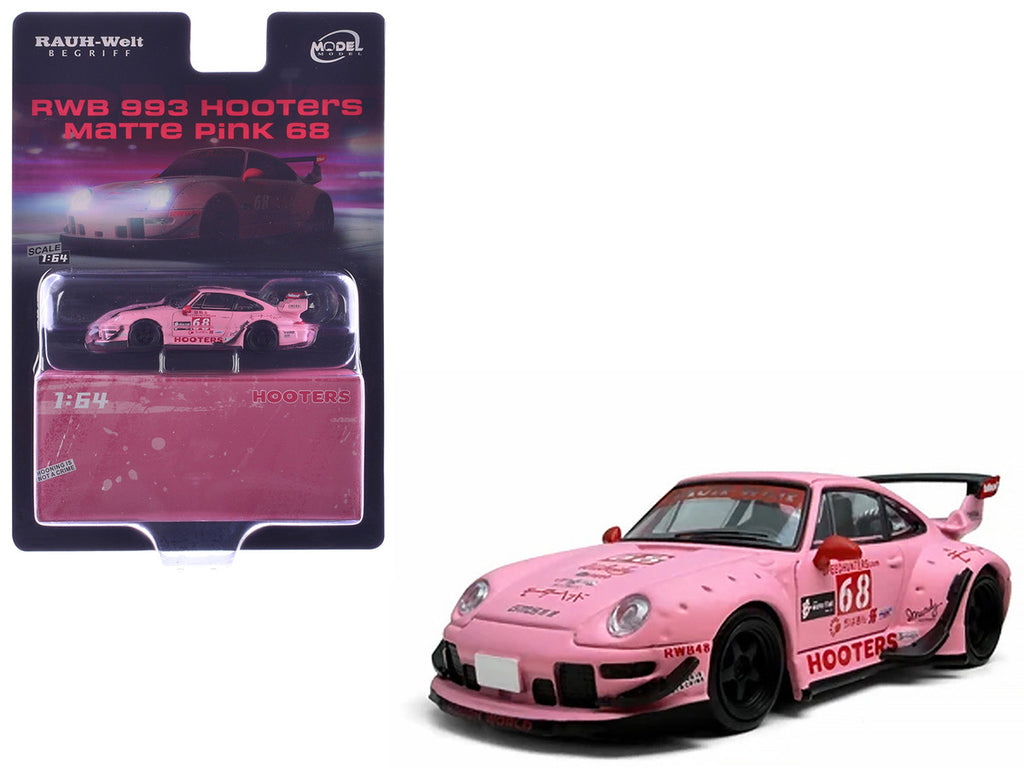 RWB 993 #68 "Hooters" Matt Pink 1/64 Diecast Model Car by Model Model-0
