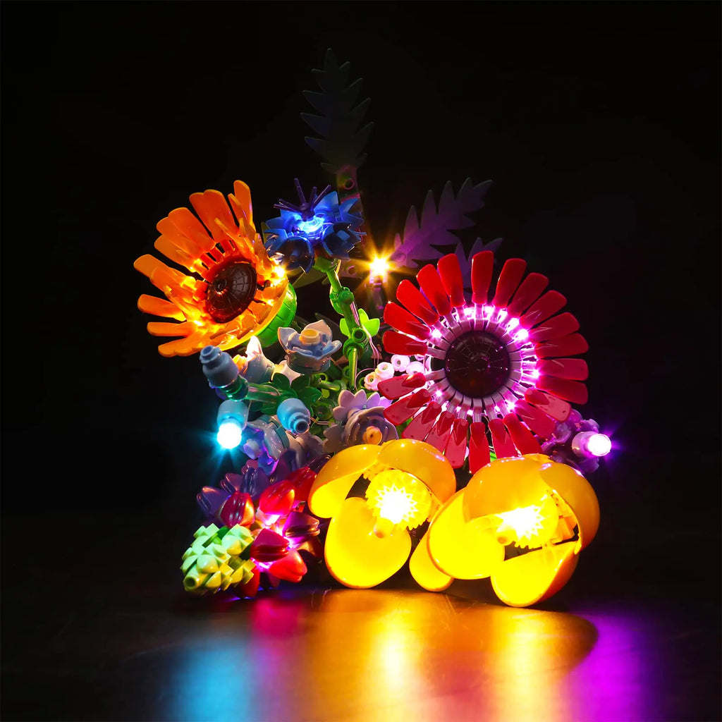 ZOVESY LED Light Kit for Lego Wildflower Bouquet 10313 Artificial Flowers with Poppies and Lavender Decoration Lights Valentines Day Gift (Lights Only No Lego Models)