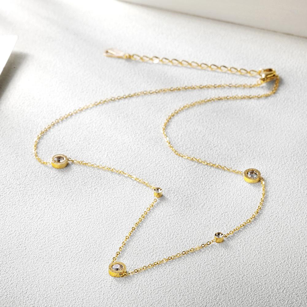 Roman Numeral CZ Station Necklace