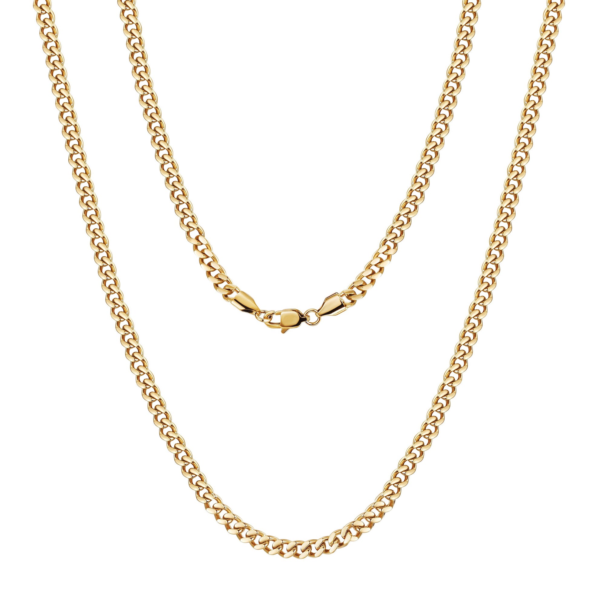 5mm Gold Hip Hop Cuban Chain Necklace
