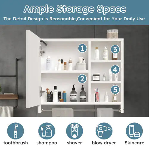 Modern 32x28 Inch Bathroom Cabinet With Mirror And LED Lights