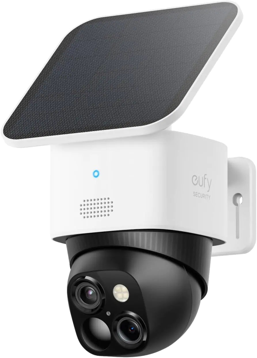 eufy Security SoloCam S340 Solar Security Camera Wireless Outdoor Camera 360 Degree Pan & Tilt Surveillance No Blind Spots 2.4 GHz Wi-Fi No Monthly Fee HomeBase S380 Compatible (Renewed)
