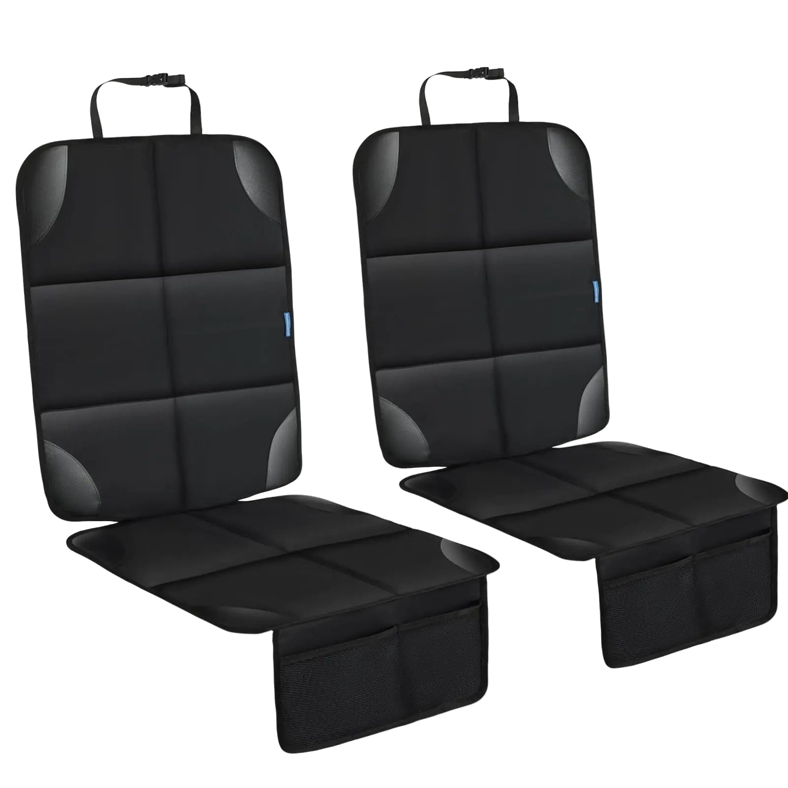 Psumuabrre Car Seat Protector for Child Carseat 2 Pack Protect Car Seats Cover for Baby with Thickest Padding and Non-Slip Padded Backing Mesh Pockets Kids Pets Car Back Seat Protectors
