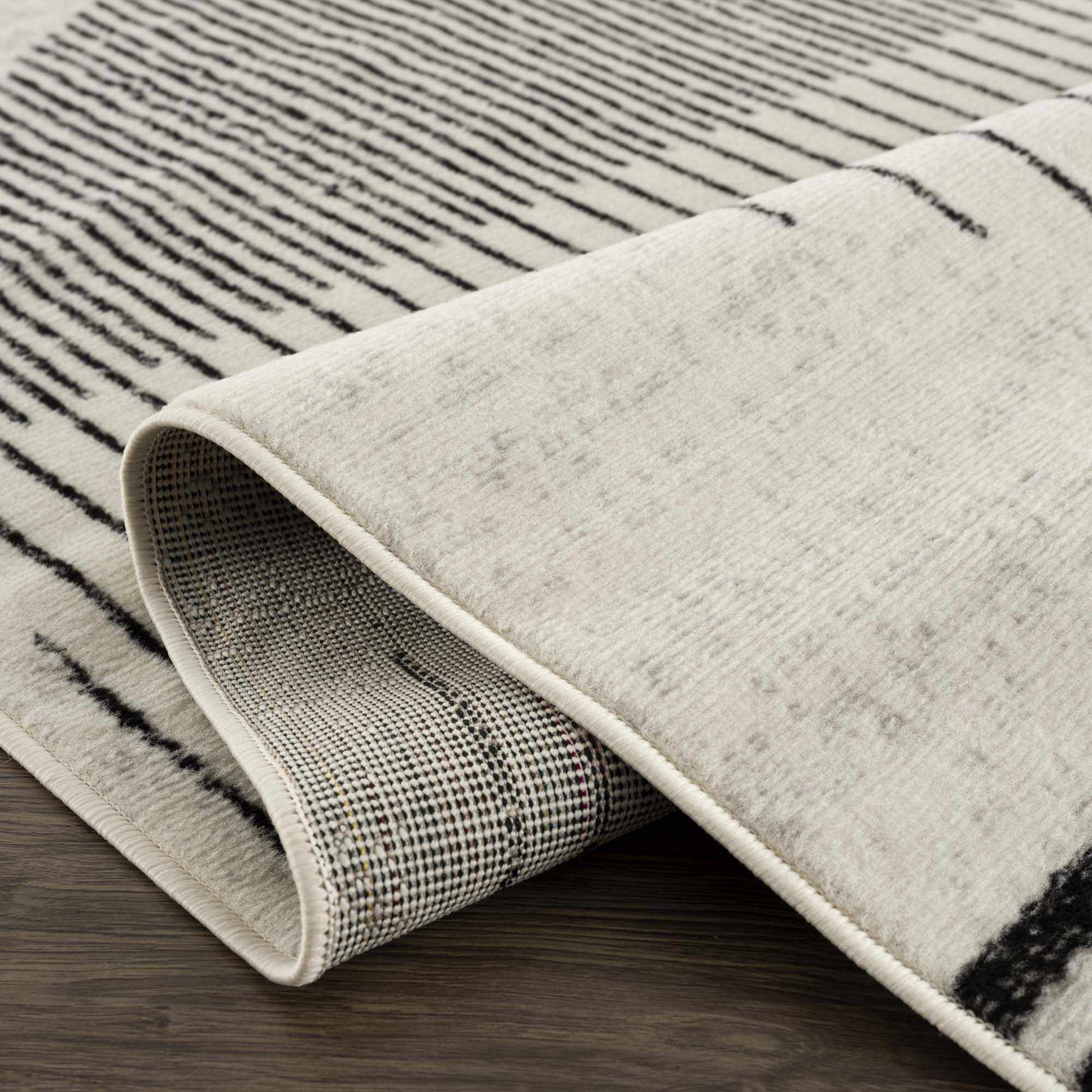 Angus Abstract Black and White Area Rug
