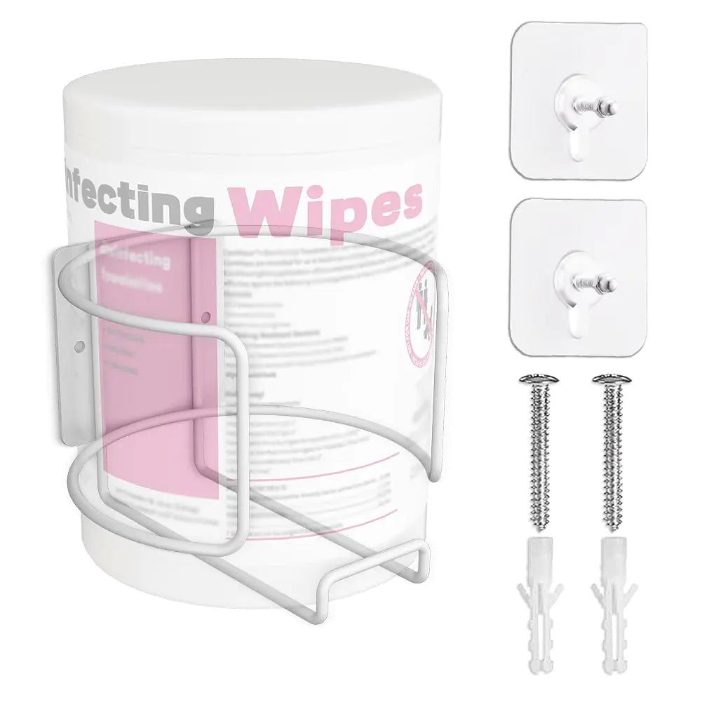 Versatile Wall-Mount Wipes Holder for Cleaning Wipes - Easy Installation Ideal for Home Office and More - No Wipes Included