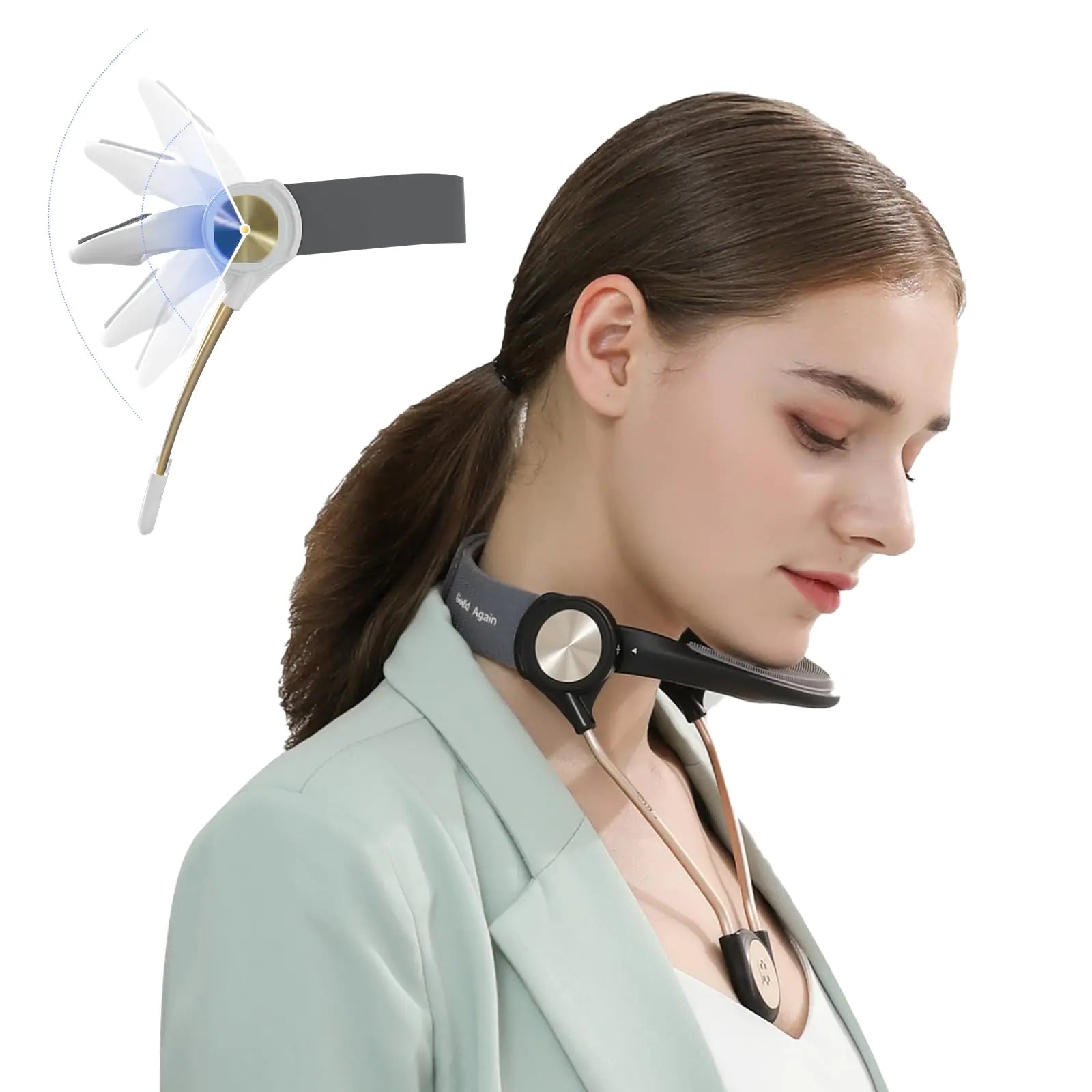Adjustable Neck Support Portable Neck Traction Device Decompressed Shaping Fashion Neck Brace Cervical Collar Forward Neck Posture Corrector for Office Worker Student Daily Life (S Black)