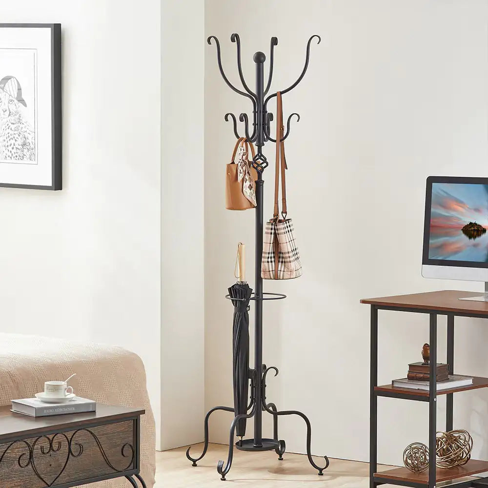 Freestanding Metal Coat Hat Rack,Clothes Hanger With Umbrella Holder,for Entryway,Bedroom,Home,Office