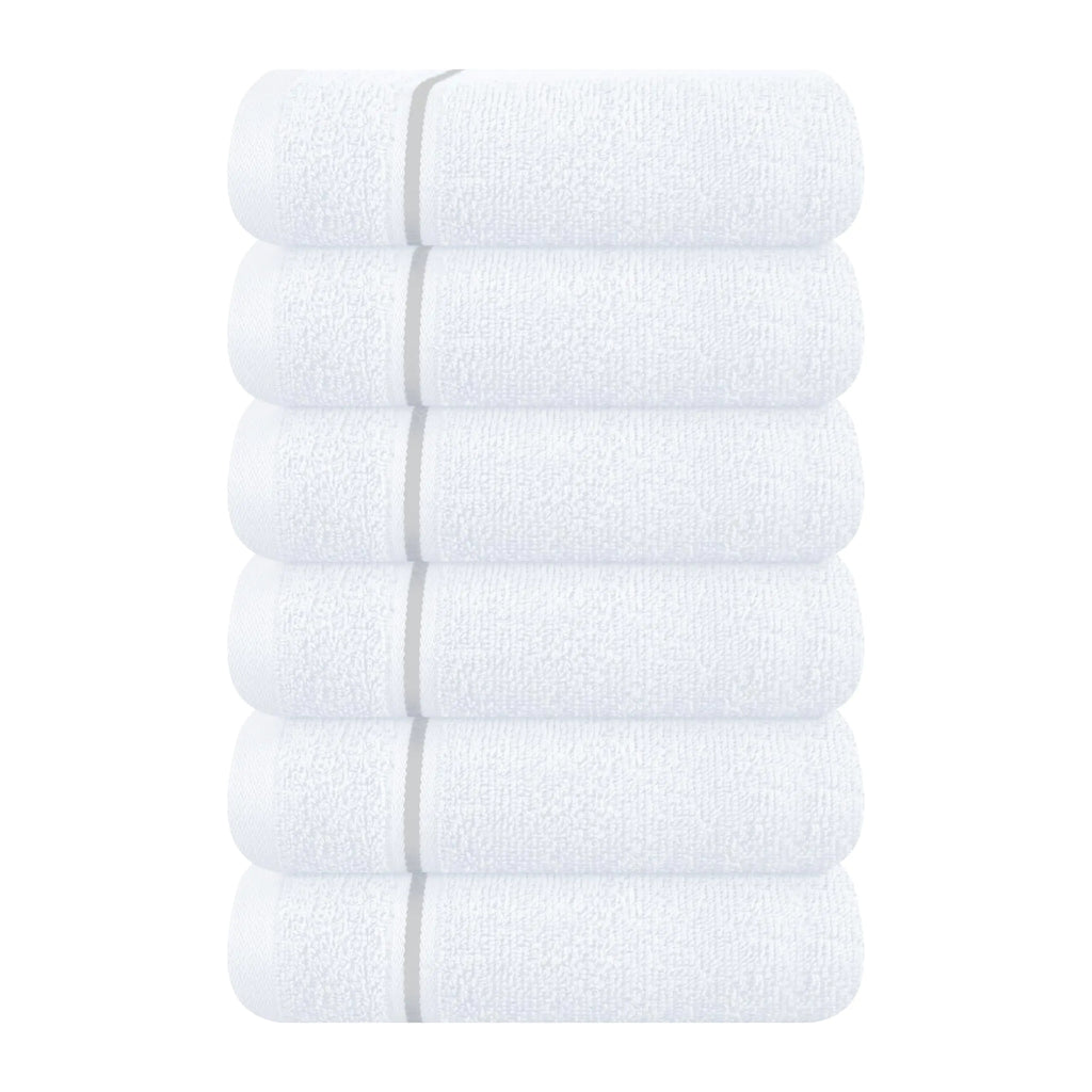 MyOwn Ultra Soft Cotton 6 -Piece Hand Towel Set 16x24 Inch Ideal for use in Bathroom Kitchen Gym Spa & General Cleaning Compact & Lightweight Multi Purpose Hand Towels - White