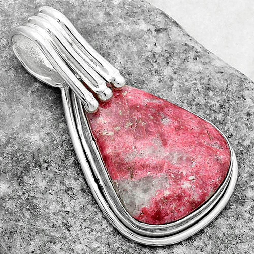 Natural Pink Thulite - Norway Pendant -2