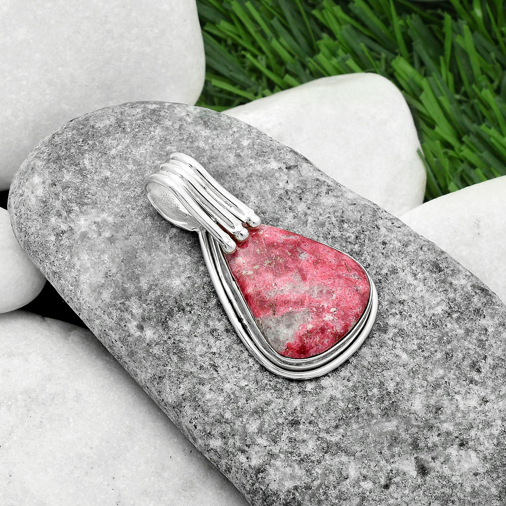 Natural Pink Thulite - Norway Pendant -1