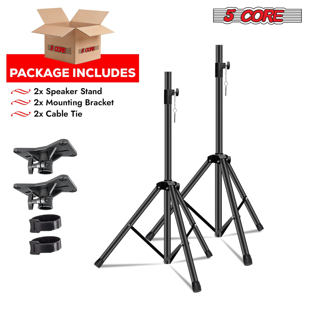 5 Core Speaker Stand Tripod Heavy Duty Adjustable Up to 72 Inch DJ