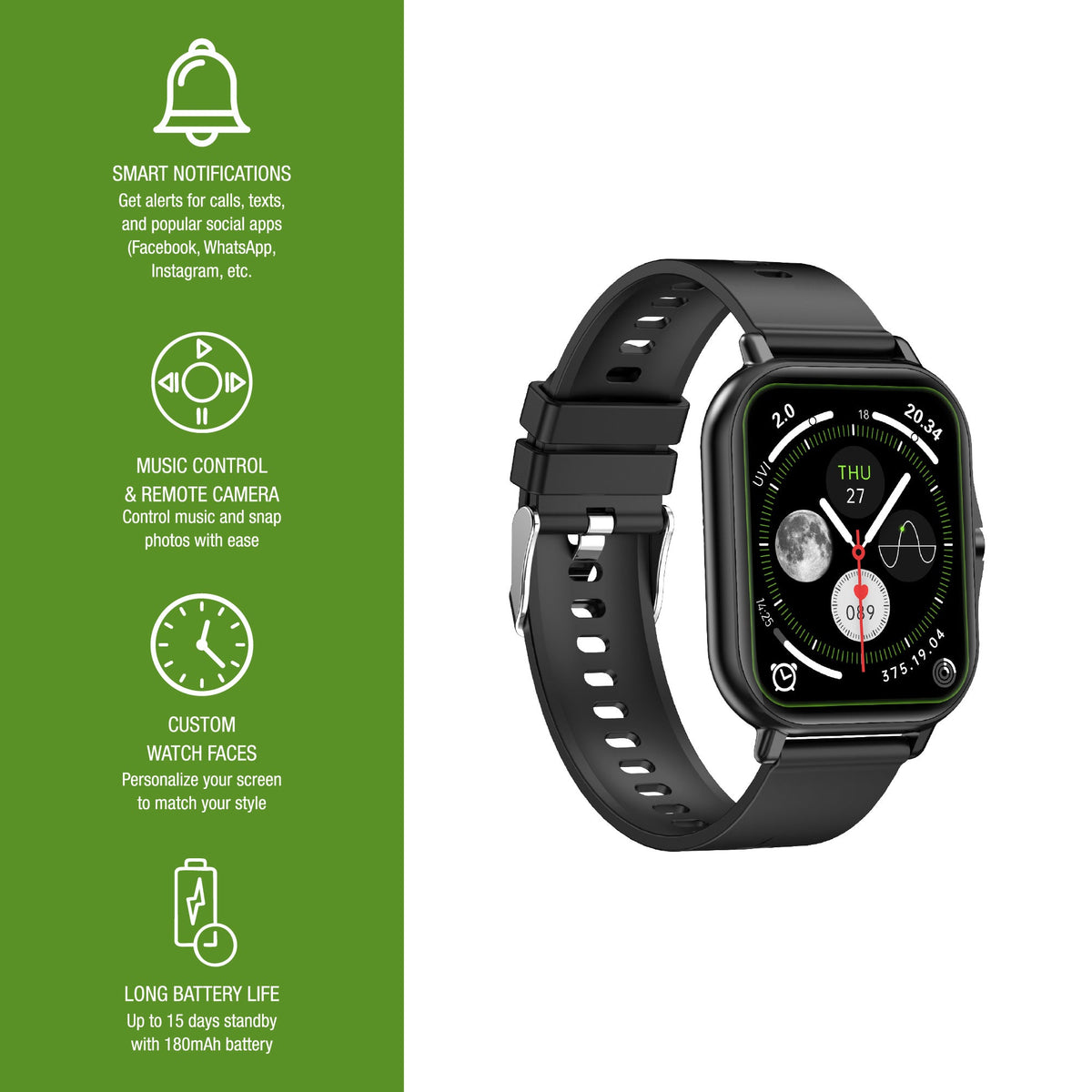 Ultimate Smart Living Bundle – Bluetooth Smart Watch, True Wireless Earbuds & 5-in-1 Alarm Clock Hub-4