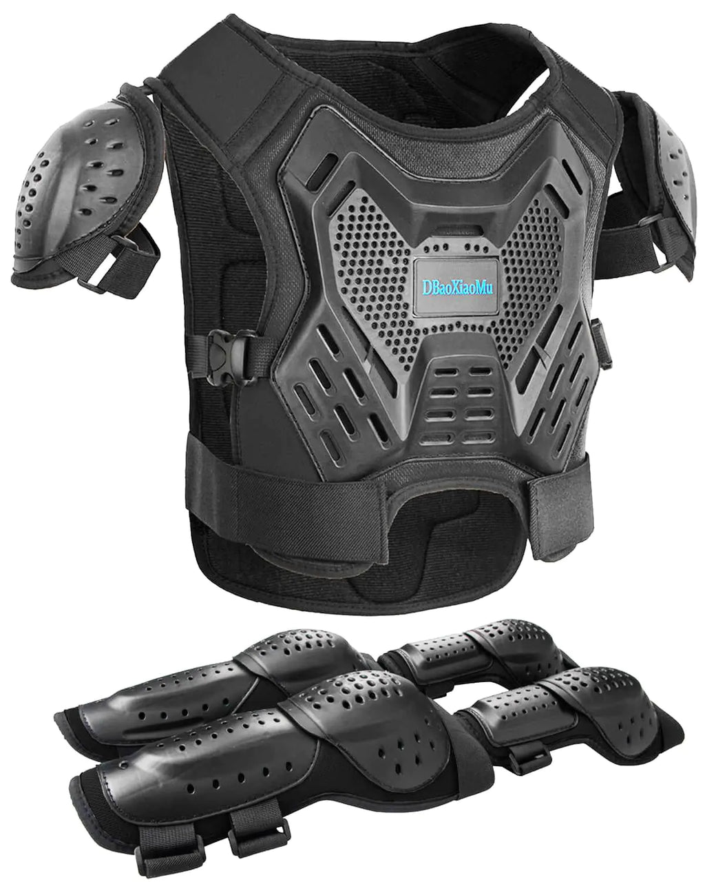 Kids Dirt Bike Gear Youth Motocross Armor Protective Vest Suit，Children Chest Back Knee Eblow Protection for Cycling ATV (Black)