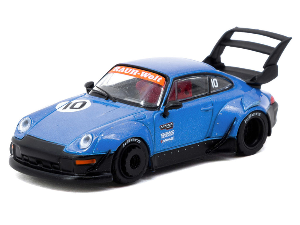 RWB 993 RHD (Right Hand Drive) #10 "Tarmac Works 10th Anniversary" Blue Metallic "Hobby64" Series 1/64 Diecast Model Car by Tarmac Works-1
