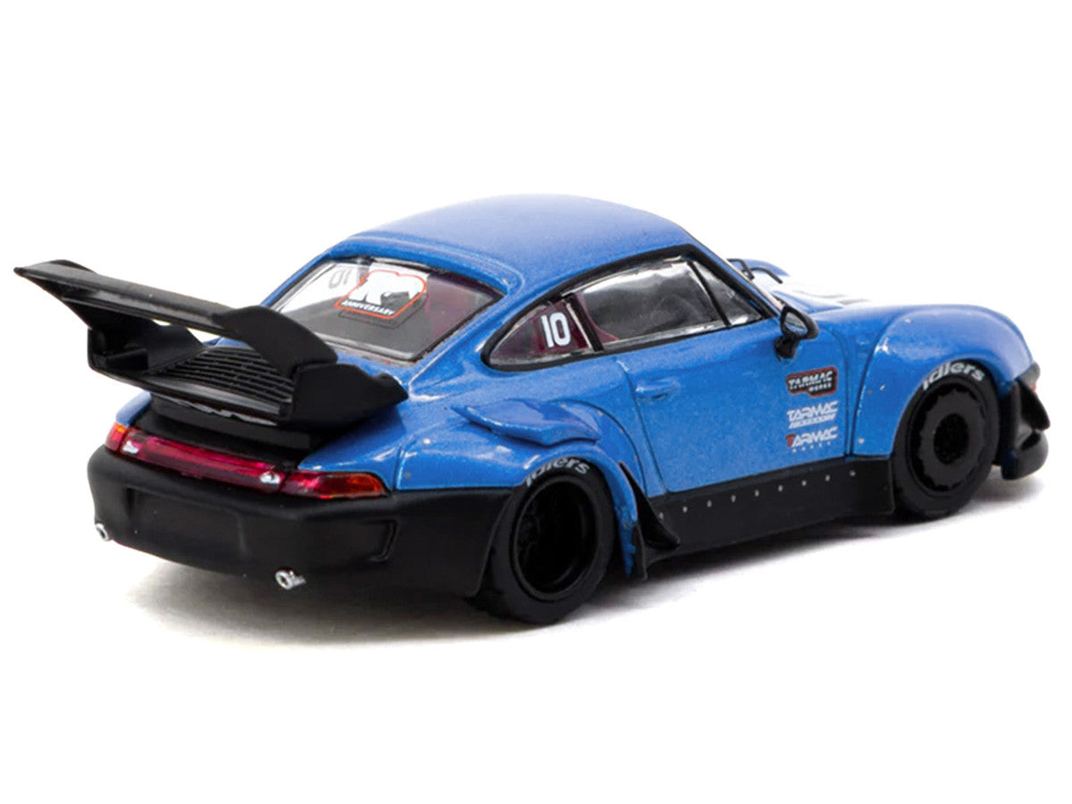 RWB 993 RHD (Right Hand Drive) #10 "Tarmac Works 10th Anniversary" Blue Metallic "Hobby64" Series 1/64 Diecast Model Car by Tarmac Works-2