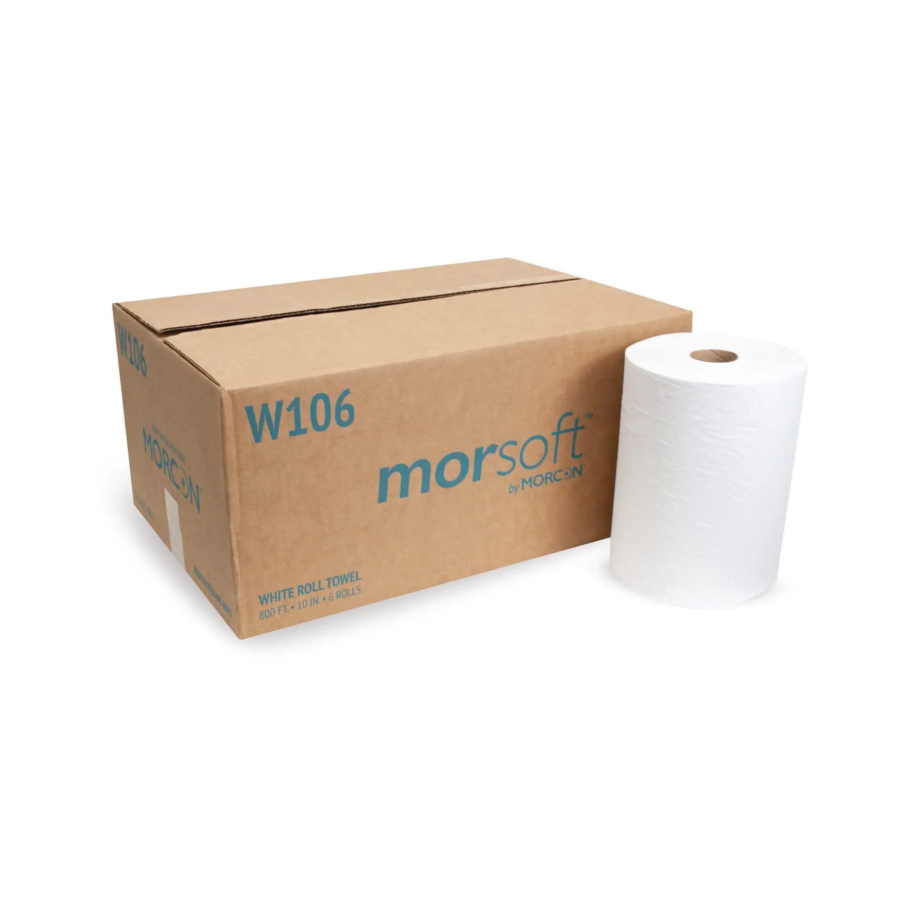 Morsoft by Morcon W106 Paper Towel Dispenser Refill 10 Inch Paper Towel Roll White 100% Recycled Fiber 10 x 800ft 6 Rolls Ideal Paper Towel Rolls for Dispenser