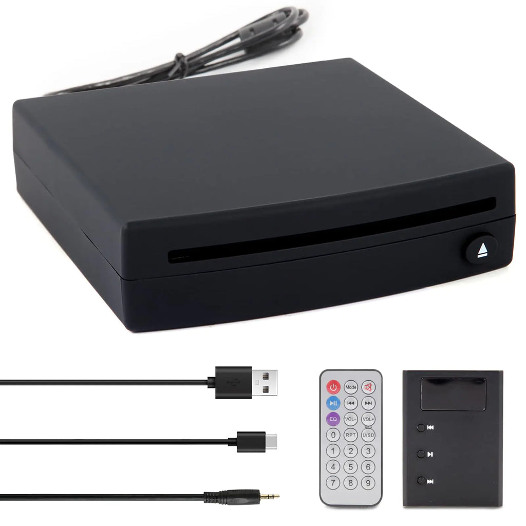 USB CD Player for Car with Upgrade Aux Input External Portable Car CD Player with USB AUX FM Transmitter for Factory Car Radio Laptop TV MAC Computer and More