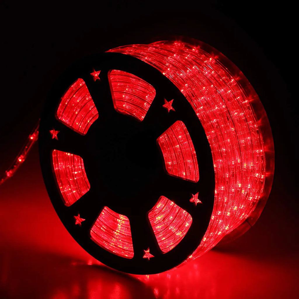 Buyagn 100Ft LED Rope Lights LED Strip Lights Outdoor Waterproof Decorative Lighting for Indoor/Outdoor Eaves Backyards Garden Halloween and Christmas Decorations(Red)