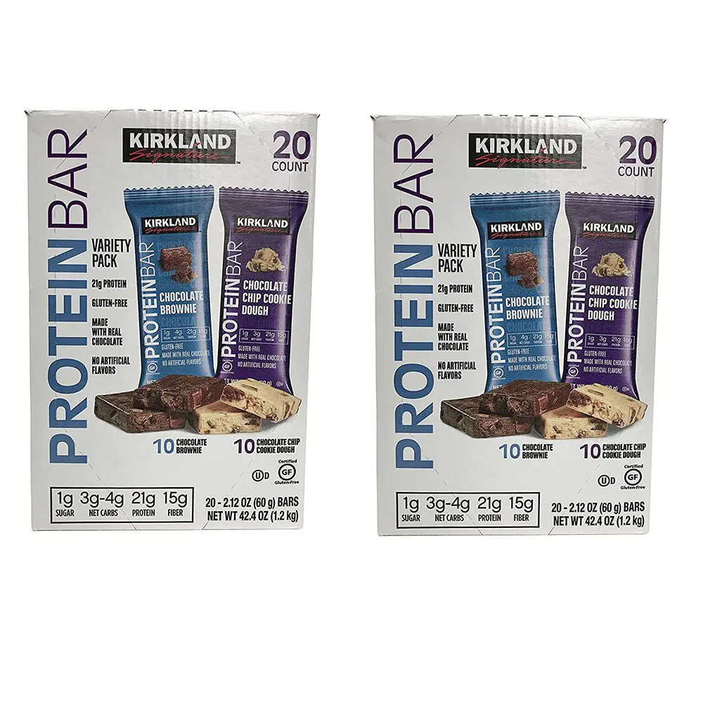 Kirkland Signature Protein Bar Energy Variety Pack 20 Count (2 Pack)