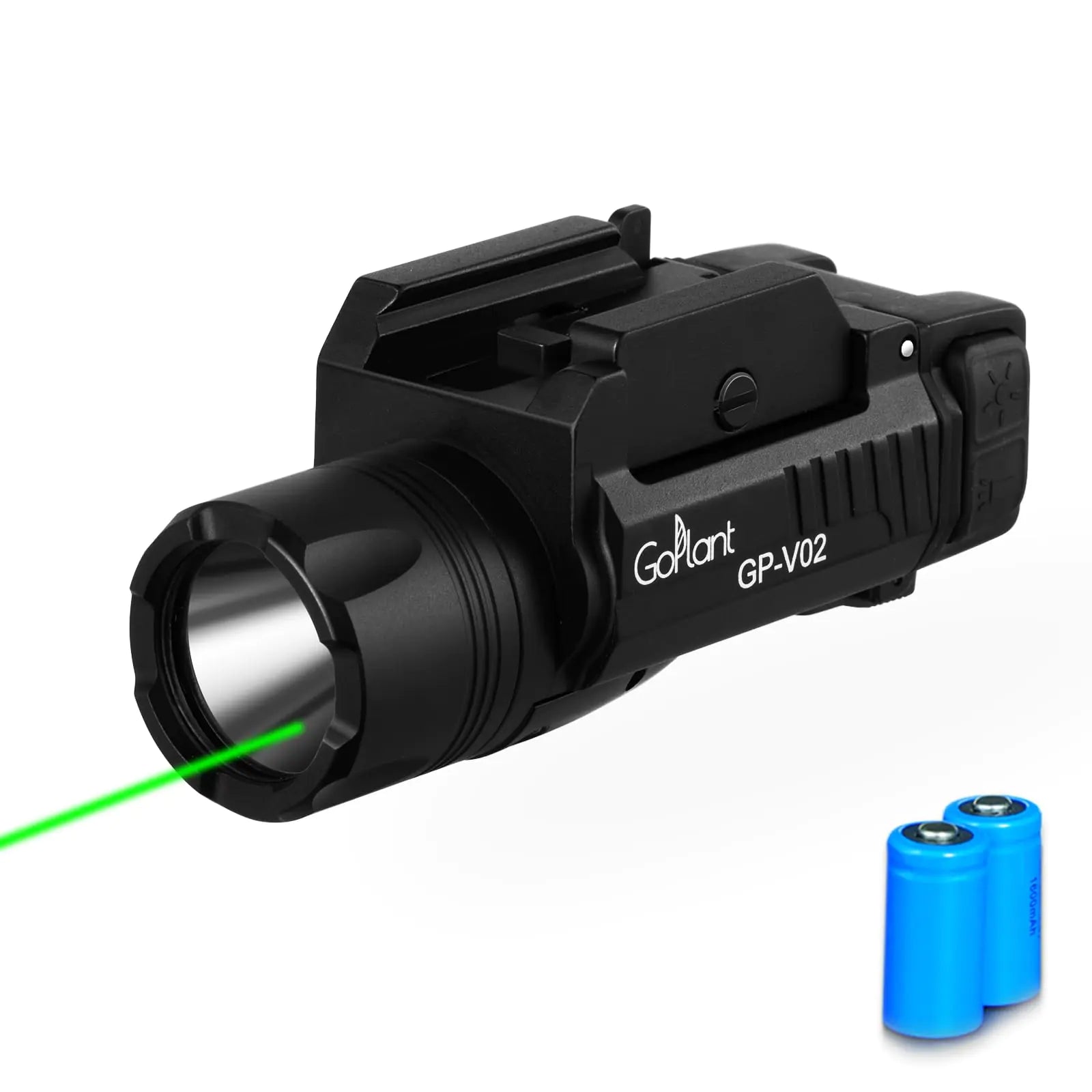 1300 Lumens Weapon Laser Light Aircraft-Grade Aluminum Tactical Flashlight Laser Battery Powered Adjustable Rail-Mounted LED Light and Green Laser Combo (Using No Rechargeable Batteries)
