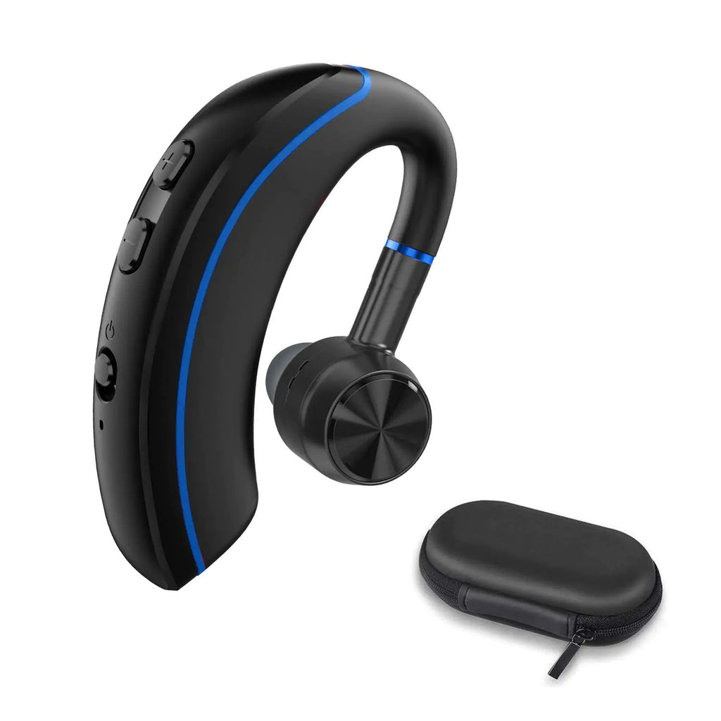 Bluetooth Headset FLINEVE Wireless Earpiece V5.0 Ultralight Hands Free Business Earphone with Mic for for Office/Office/Trucker Driving (Blue)