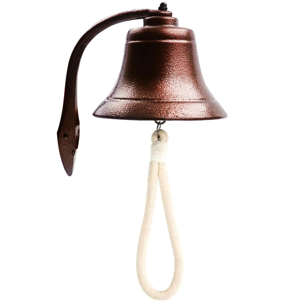 Hanging Bell Dinner Bell Outdoor Bell Bracket Mount Wall Bell Indoor Rope Bell Ship/Boat/Nautical/Door/School/Reception/Home/Church Bell (Pro-Copper)