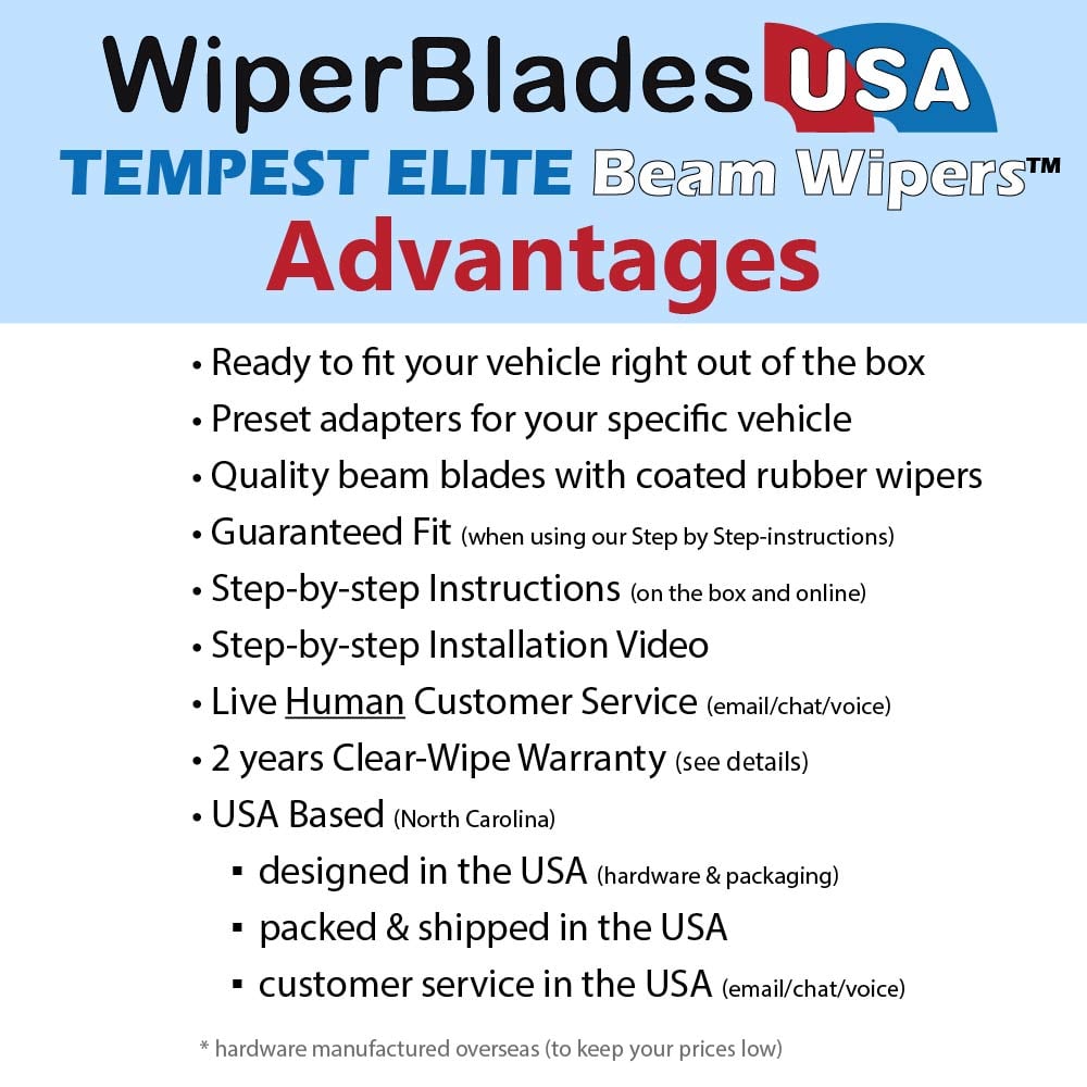 2015 Nissan Juke Wiper Blades w/2yr Wear Warranty (Set of 3) w/Rear Beam Wipers-3