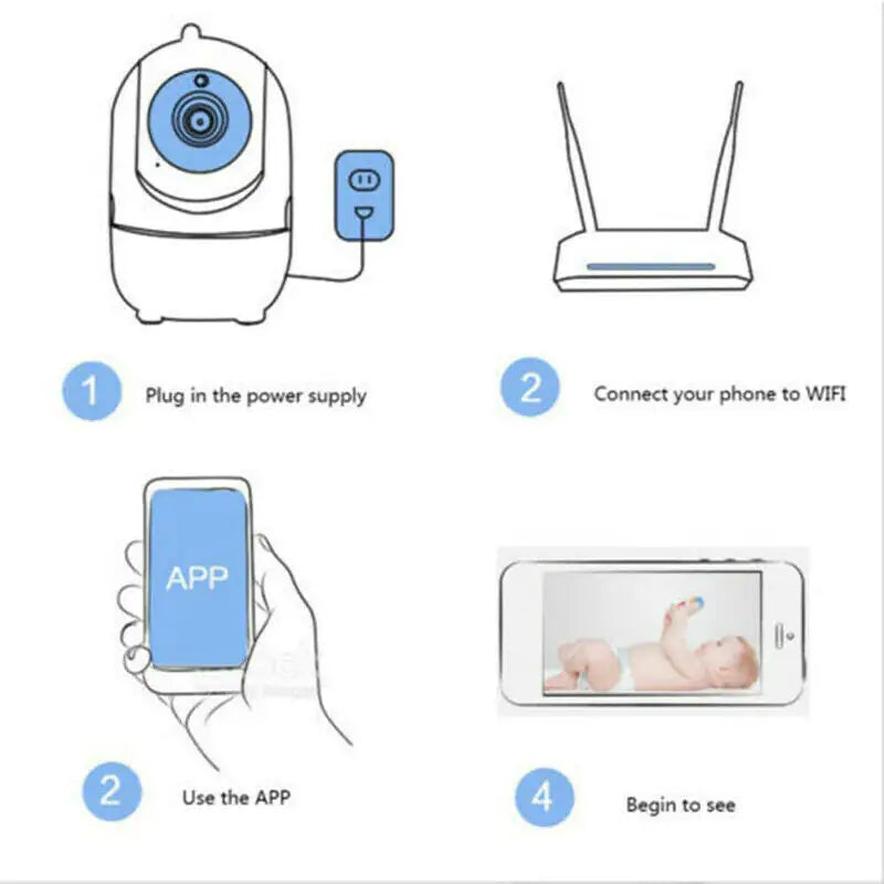 1080P WiFi Wireless Indoor Home Security Camera Night Vision Baby Pet Monitor