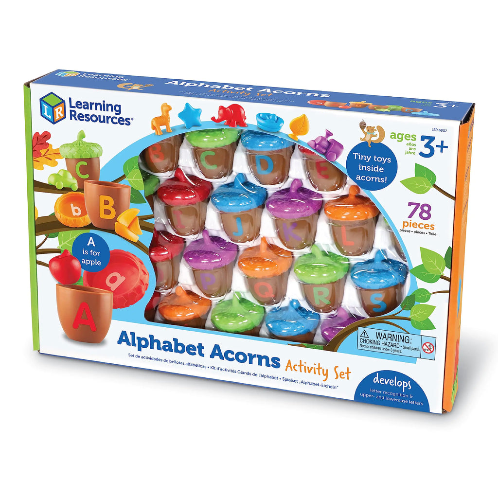 Learning Resources Alphabet Acorns Activity Set Develops Letter Recognition Educational Toys for Toddlers Homeschool Visual & Tactile Learning Toy 78 Pieces Ages 3+
