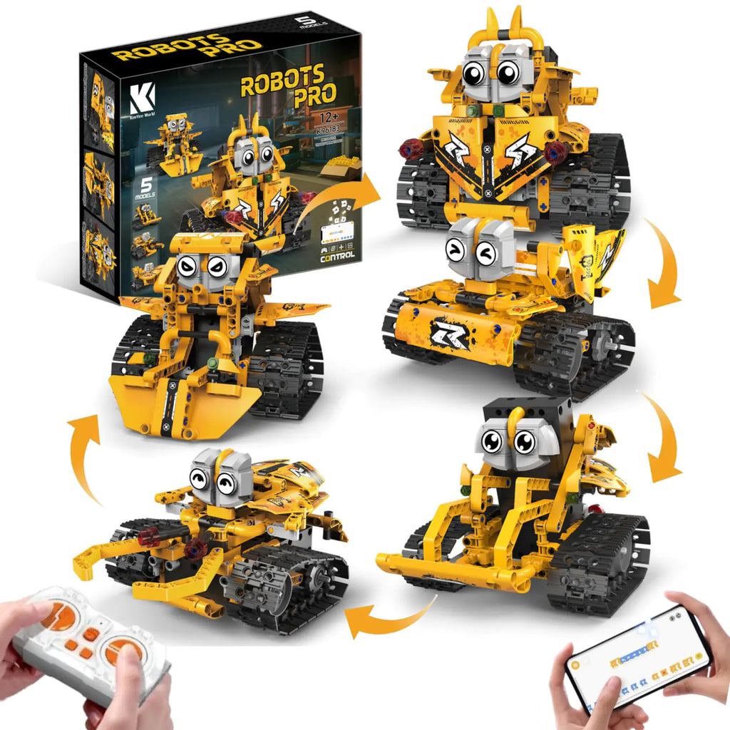 OLHKYN STEM Building Toys 5 in 1 Remote & APP Control Car Building Blocks Set Science Kits Creative Gifts for Boys Girls 8-16 (269 Pieces)
