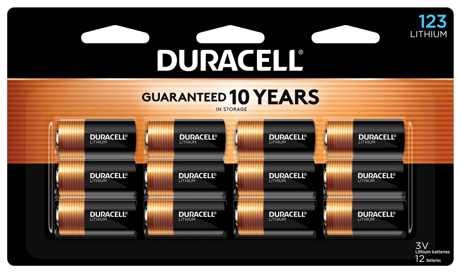 Duracell CR123A 3V Lithium Battery 12 Count Pack 123 3 Volt High Power Lithium Battery Long-Lasting for Home Safety and Security Devices High-Intensity Flashlights and Home Automation