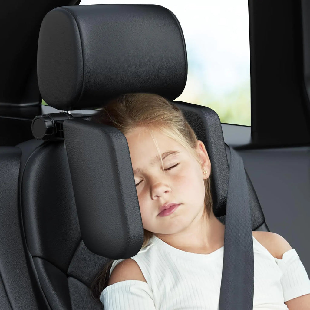 JZCreater Car Headrest Pillow Head Neck Support Pillow Car Seat Headrest for Kids 360° Adjustable U Shaped Car Sleeping Pillow Cushion for Kids Adult (Black