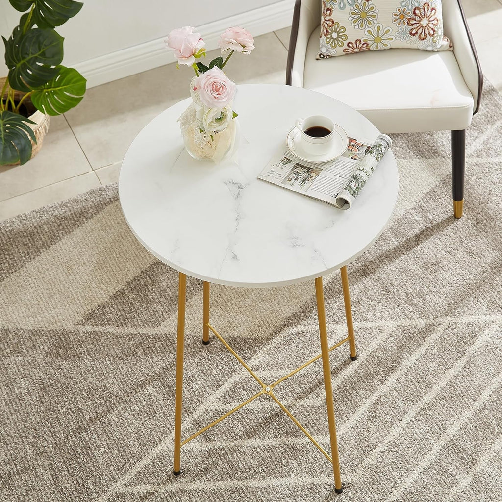 Gold Round Bistro Set: Small Bar Table & 2 Stools
