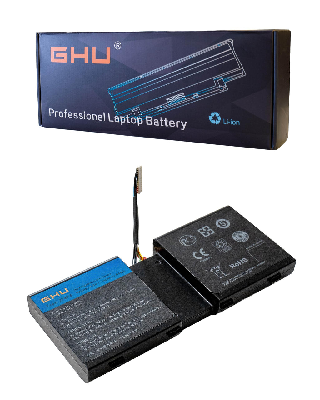 GHU New 2F8K3 Laptop Battery Compatible with Dell Alienware 17 17X M17X-R5 18 18X M18X-R Series 02F8K3 KJ2PX 0KJ2PX G33TT 0G33TT 14.8V 86Wh