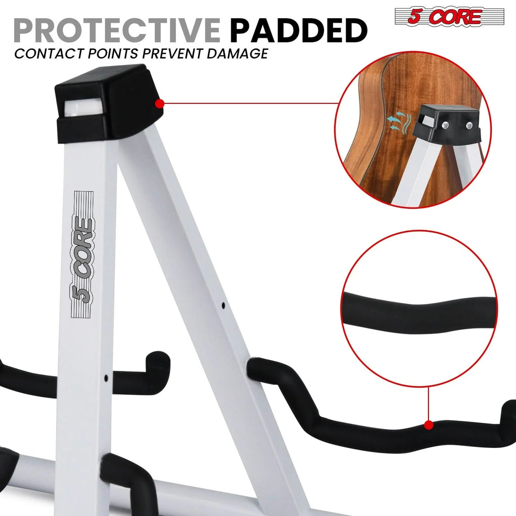 5Core Double Guitar Stand Floor Adjustable a Frame Folding Acoustic