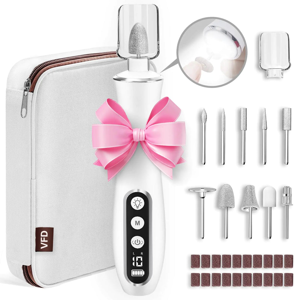 Cordless Nail Drill Portable 2000 mAh Rechargeable Electric Nail File for Thick Toenails 10 Speeds Nail Dril Machine Professional Manicure Pedicure Set for Women Hand Foot Natural Nails Care