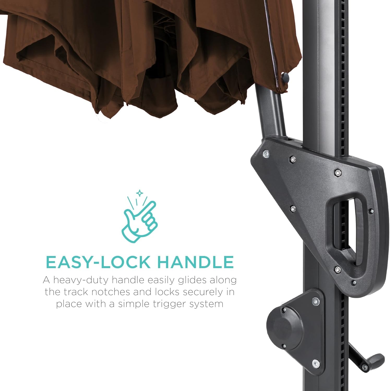 10Ft Solar LED Cantilever Patio Umbrella, 360-Degree Rotation Hanging