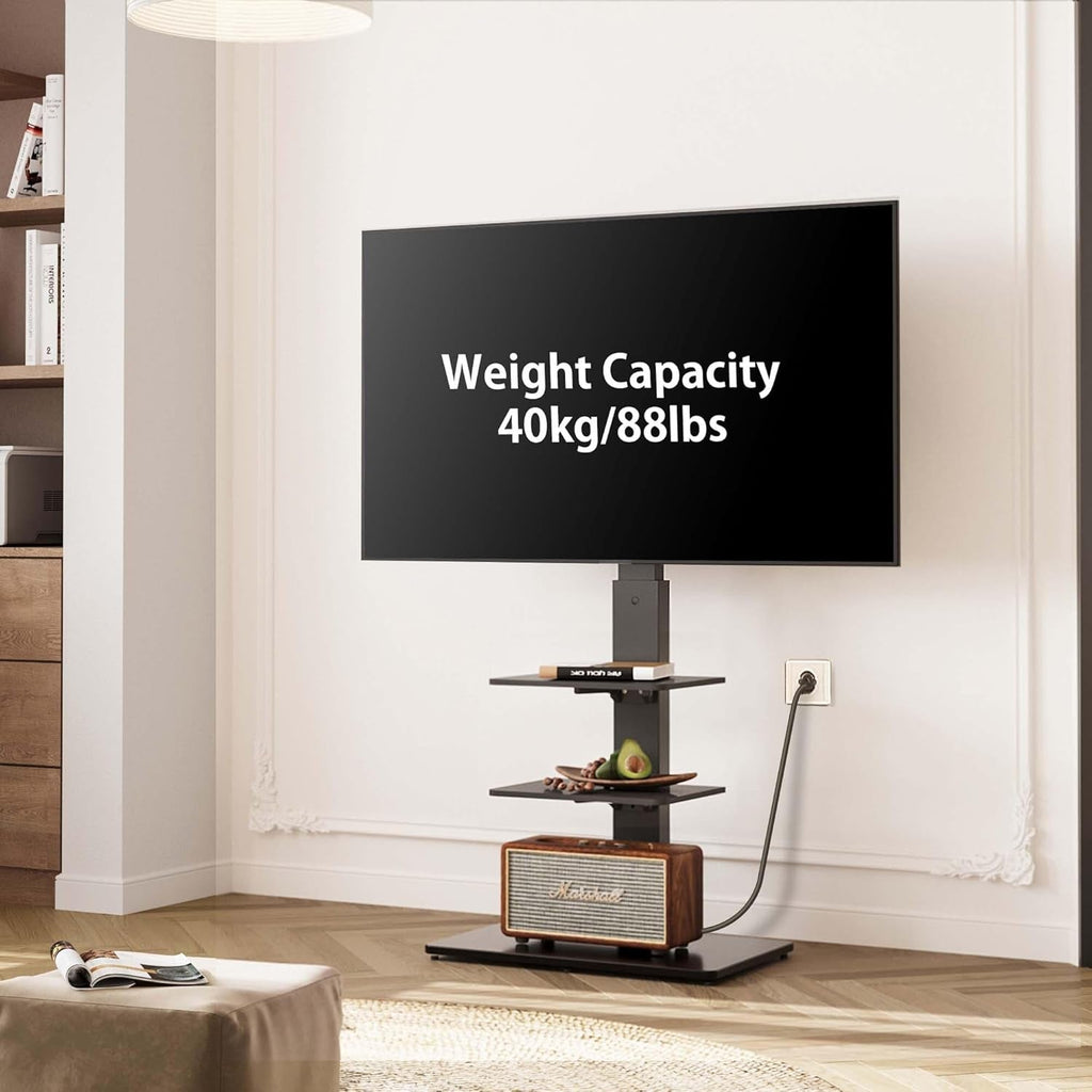 Floor TV Stand with Power Strip for Tvs 32-75 Inch Tvs, Universal TV