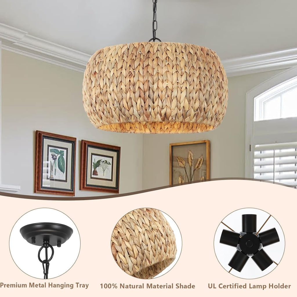 Farmhouse Chandelier for Dining Room,5-Light Boho Chandelier Light