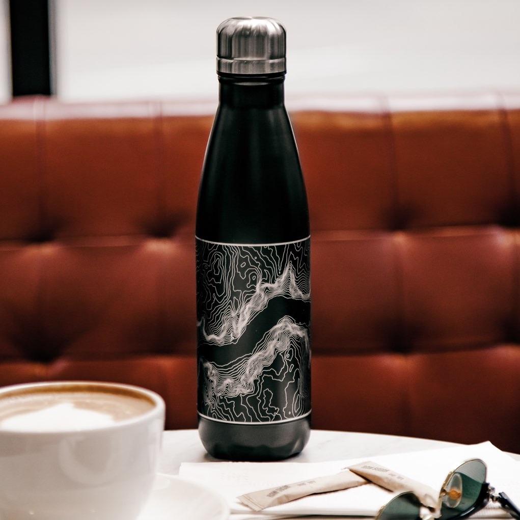 Abilene - Texas Map Insulated Bottle in Matte Black