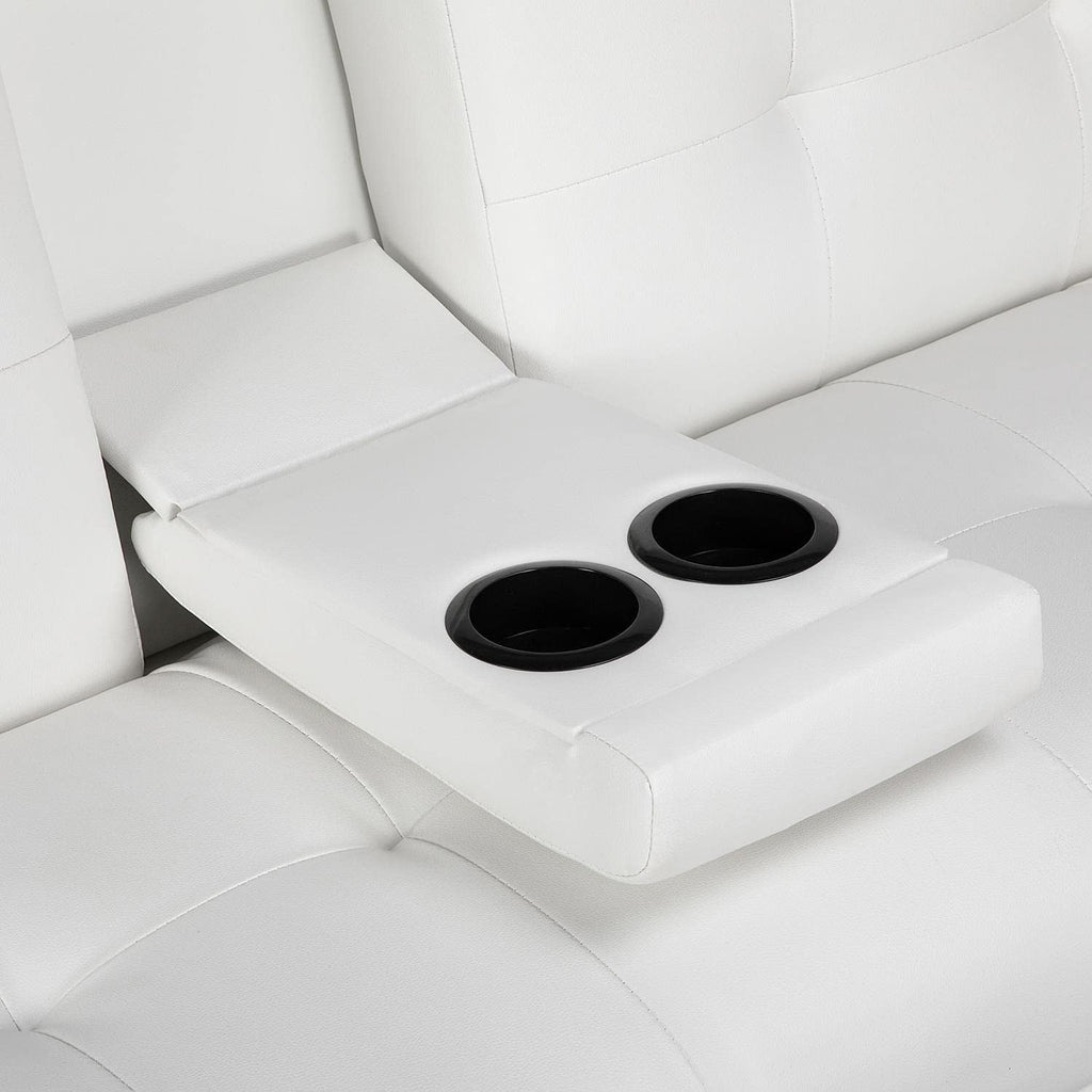Convertible Sofa Bed With Cup Holders And Adjustable Back