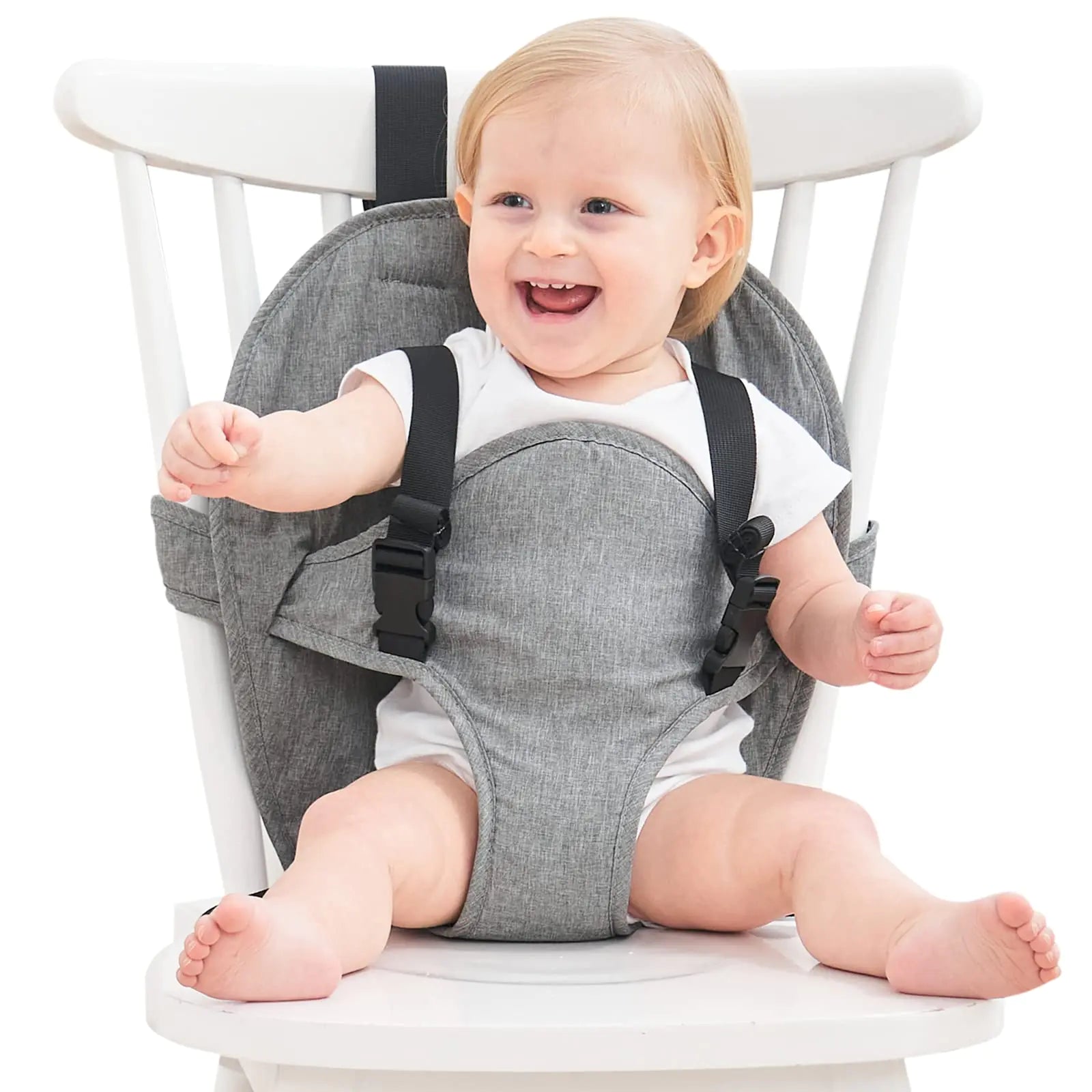 Portable Safety Seat Harness for Baby High Chair Foldable Washable Cloth Harness Chair Ajustable Straps for Infant Feeding Universal Baby Dining Desk Safety Harness for Travel Home Restaurant