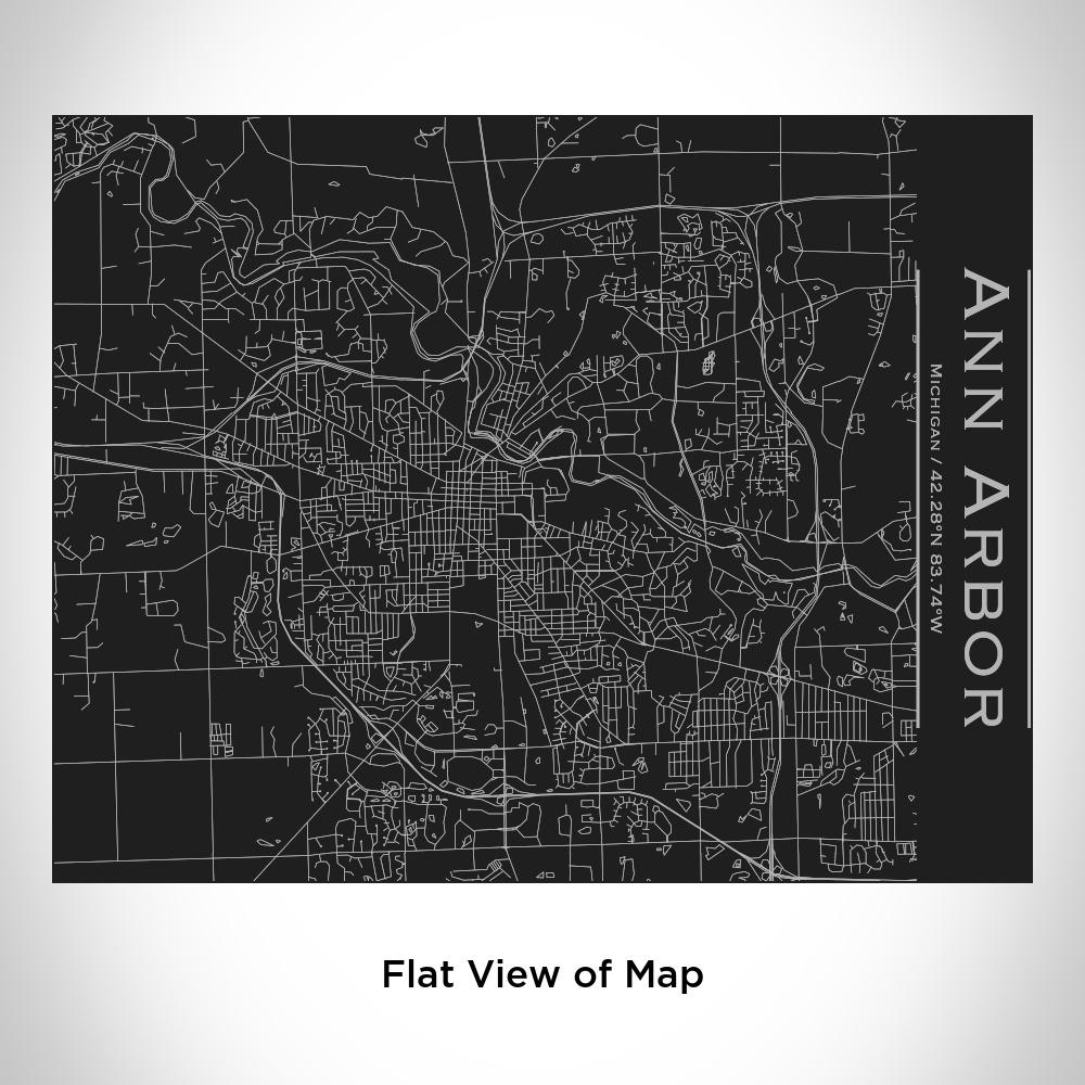 Ann Arbor - Michigan Map Bottle with Bamboo Top in Matte Black