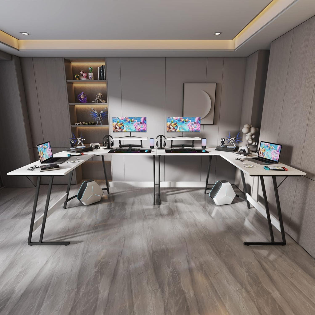 L Shaped Gaming Desk Computer Corner Desk PC Gaming Desk Table with