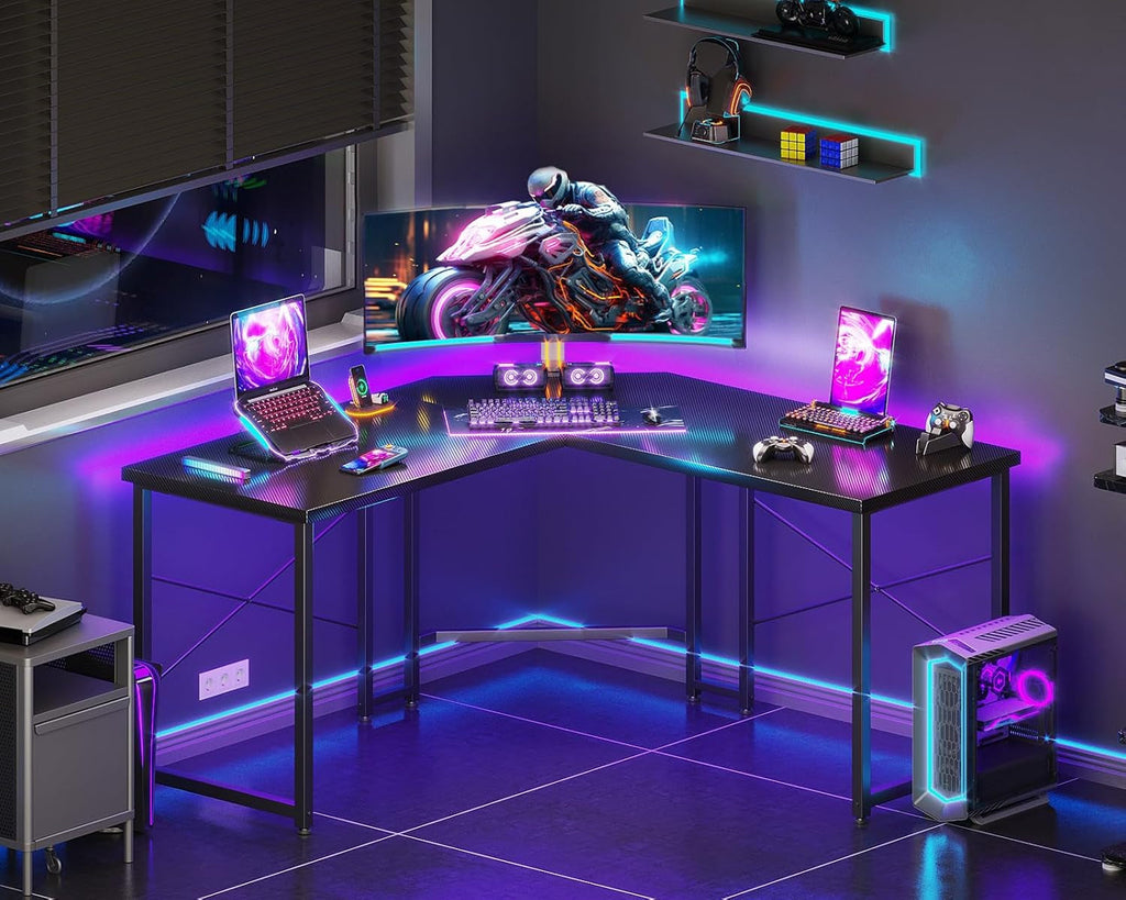 L Shaped Gaming Desk, Corner Desk Gaming Table for Home Office,